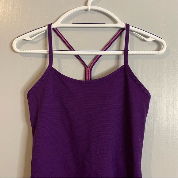 Lululemon Purple Striped Workout Tops Size 6 - Picture 5 of 10